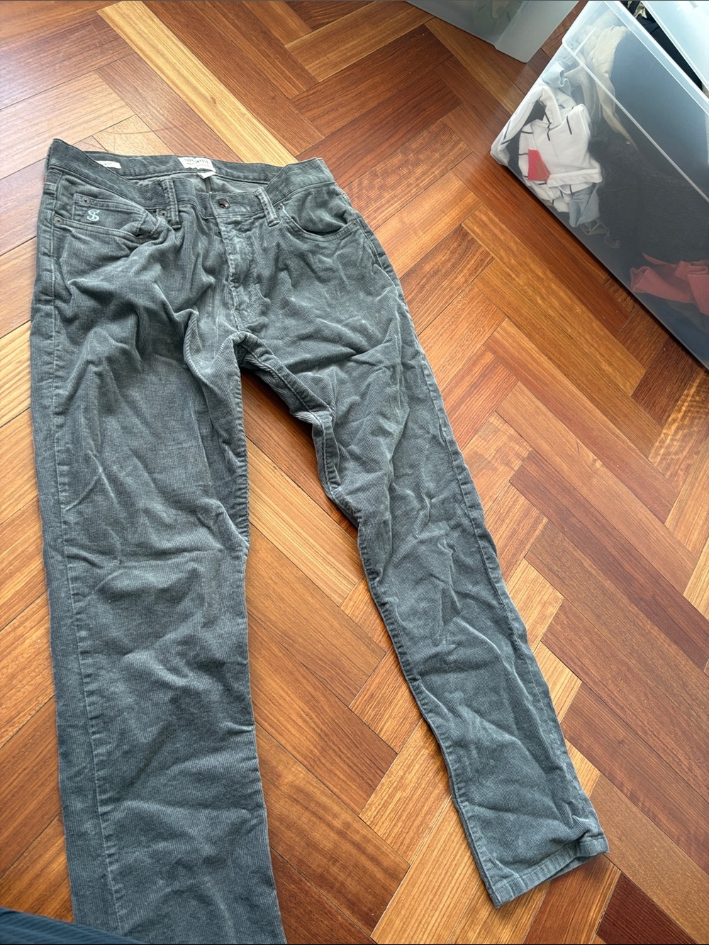 Todd Snyder Men's Corduroy Pants in Charcoal Gray